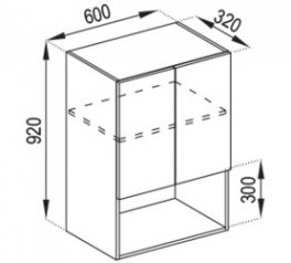 Тумба верхня В 60 2Д п/мікрохв. (920) Софі