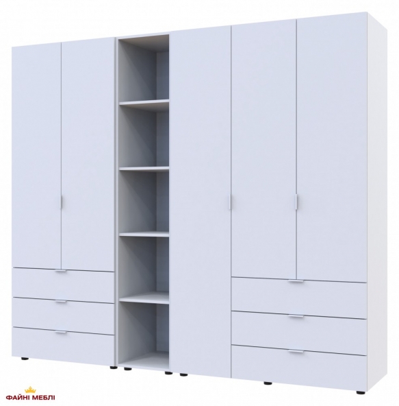 Шафа Дорос Гелар білий з Етажеркою 5 дверна 231,9 см 0