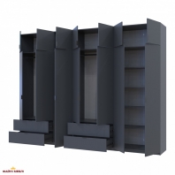 Шафа для одягу Дорос Лукас графіт 7 дверна 315 см