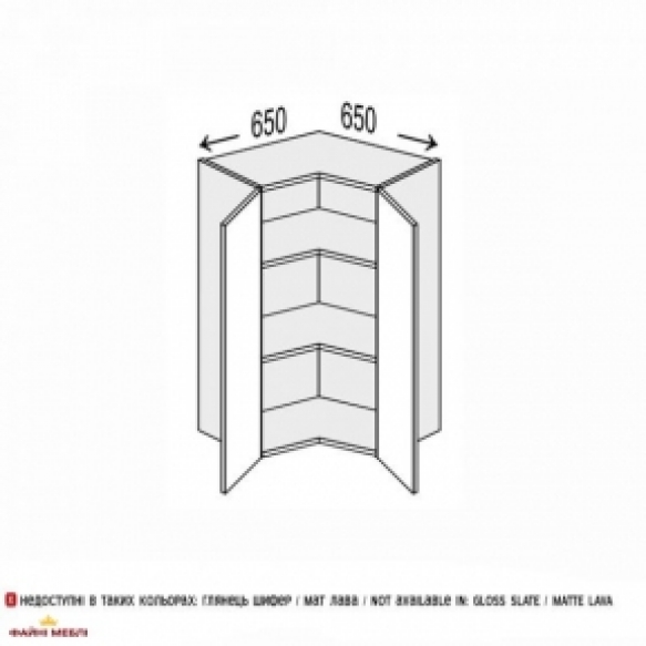 Секция верхняя УголВ 90° 650х650/900 2дв Глори