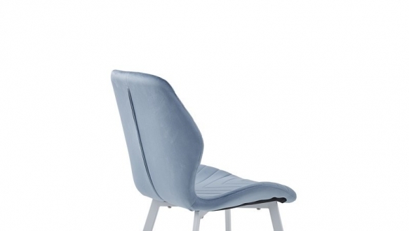 Стул N-54 голубой топаз велюр + белый 2