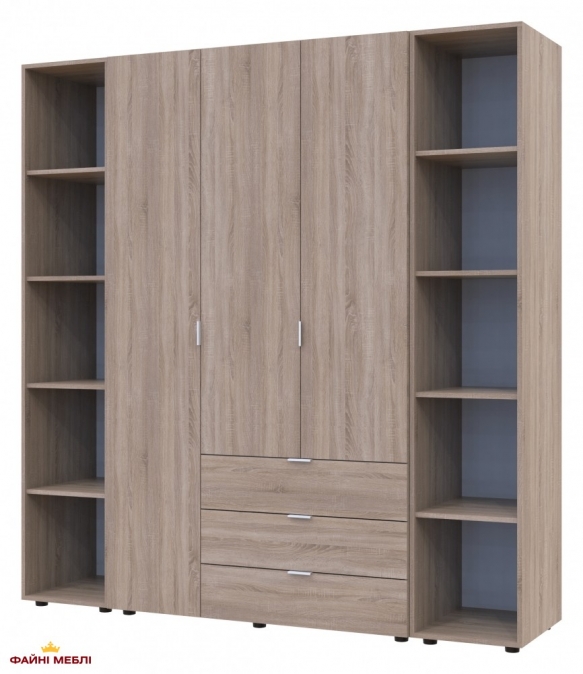 Шафа Дорос Гелар дуб сонома з 2 Етажерками 3-х дверна 192,6 см 3