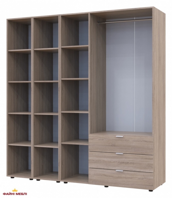 Шафа Дорос Гелар дуб сонома з 2 Етажерками 3-х дверна 192,6 см 0