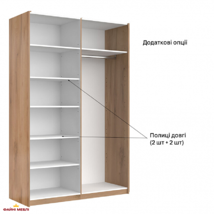 Шкаф-купе з зеркалом 1,5х2,4 Асти 6