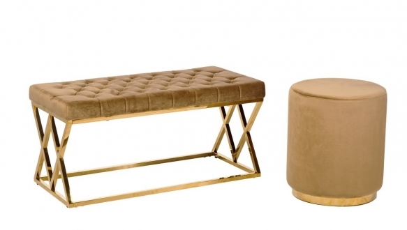 Банкетка BN-2 капучино + золото 7