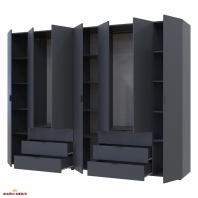 Шафа Дорос Гелар графіт з Етажеркою 7 дверна 309,4 см