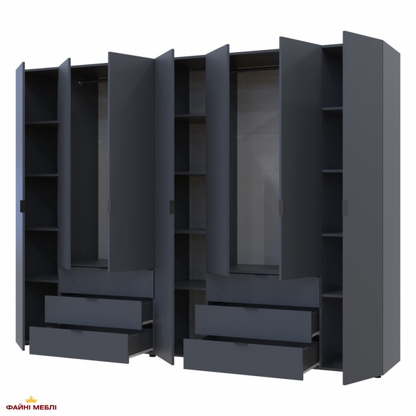 Шафа Дорос Гелар графіт з Етажеркою 7 дверна 309,4 см 0