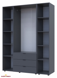 Шафа Дорос Гелар графіт з Етажеркою 3-х дверна 154,4 см