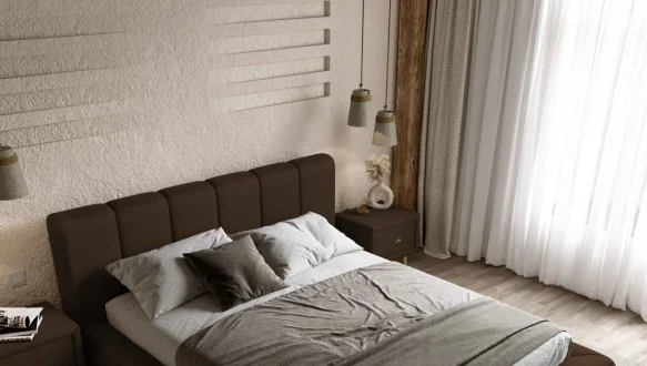 Ліжко м'яке двоспальне Віоріна Деко Подіум 14