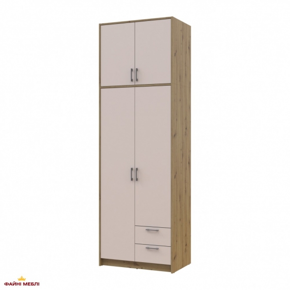 Шафа для одягу Дорос Ронді кашемір з високою антресоллю 2 дверна 82 см 4