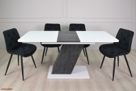 Стіл обідній Rio Біла Аляска РЕ / Вугільний камінь