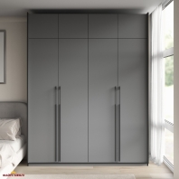 Шкаф Морели R-0020 Рамо 4 дверный антрацит со штангой и полками 197см