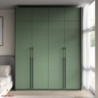 Шкаф Морели R-0019 Рамо 4 дверный зеленый со штангой и полками 197см
