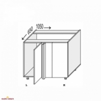 Секция нижняя правая УголН 90° 1050х650/820 1дв Миллениум WG