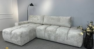 Кутовий диван розкладний крокуюча єврокнижка Елізіум Сапфір 277 см