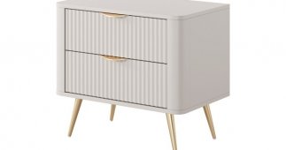 Тумба прикроватная 2S Беж/Золотые ножки Lante