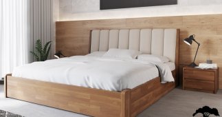 Кровать деревянная Лев Токио 50 с подьемным механизмом и нишей для белья массив Бук