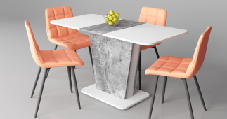 Стол Cosmo/Космо Интарсио Белая Аляска/Индастриал Раскладной 110/145 см