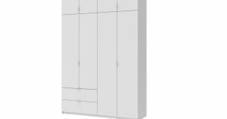Шкаф Дорос Лукас белый 4 дверный с 2-мя ящиками 160 / 180 см