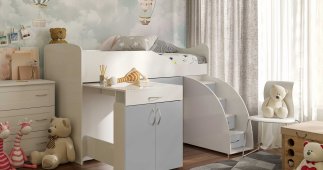 Кровать комната со столом №5 Viorina deko Корпус Белый