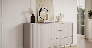 Комод 1D3S/138 Беж/Золотые ножки Lante