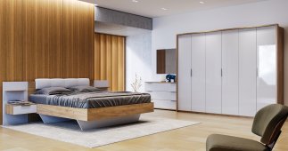 Модульная спальня Asti/Асти Миромарк Дуб крафт/Глянец белый