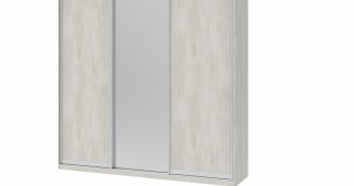 Шафа-купе з зеркалом Дорос Сіті Лайт біле дерево 3 дверна 225 см