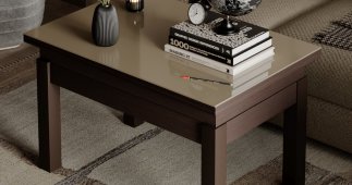 Стіл-трансформер B-Fly Glass Венге/Венге ноги/Бежеве скло