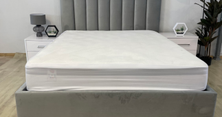 Ліжко м'яке двоспальне Городок меблі Стенлі з підйомним механізмом та нішею для білизни