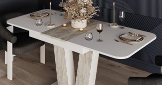 Стол-трансформер Vendi Белый бриллиант/Ателье светлый