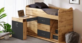 Кровать комната со столом №5 Viorina deko Корпус Дуб Тахо