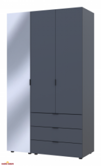 Шафа для одягу Дорос Гелар графіт 2-х дверна/Дзеркало 116,5 см