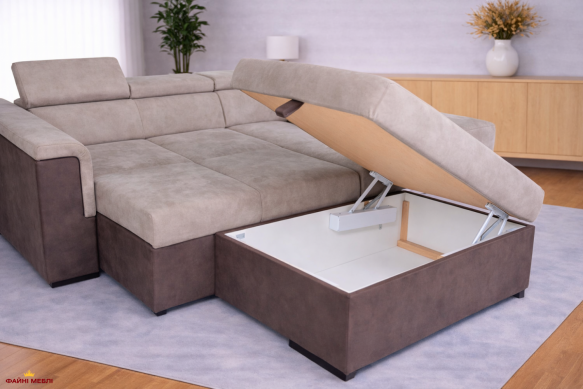 Угловой диван раскладной дельфин Бенито Мебель Стиль 252 × 221 см 4