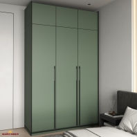 Шкаф с полками Морели 3 дверный зеленый дымчатый R-0015 Рамо 150 см