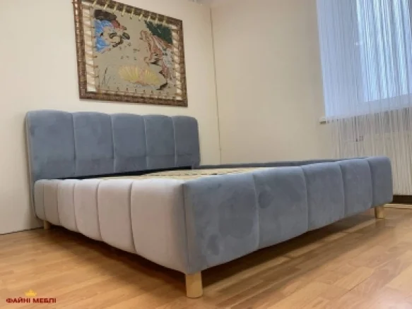 Ліжко м'яке Файні меблі Полоска 2 з підйомним механізмом та нішею для білизни