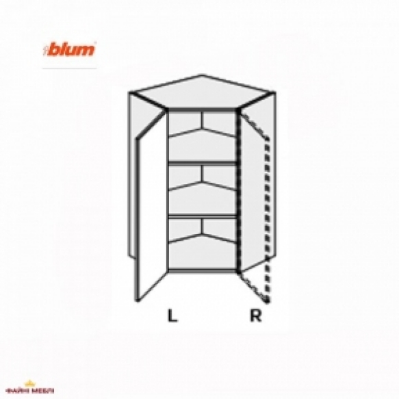 Секция верхняя правая УголВ 45° 650х650/900 1дв Pro Blum Миллениум WG