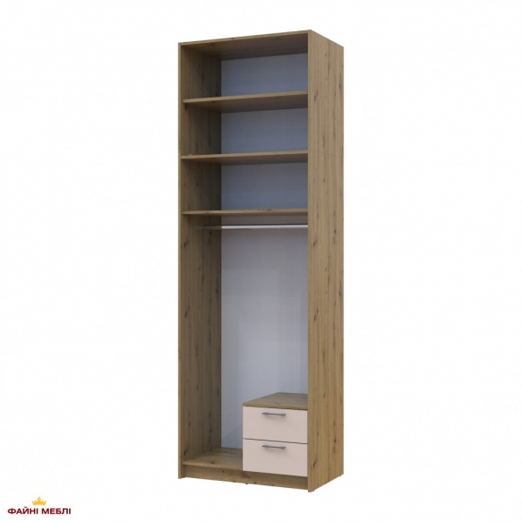 Шафа для одягу Дорос Ронді кашемір з високою антресоллю 2 дверна 82 см 6