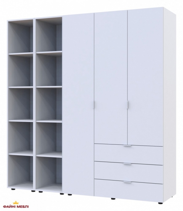 Шафа Дорос Гелар білий з 2 Етажерками 3-х дверна 192,6 см 2