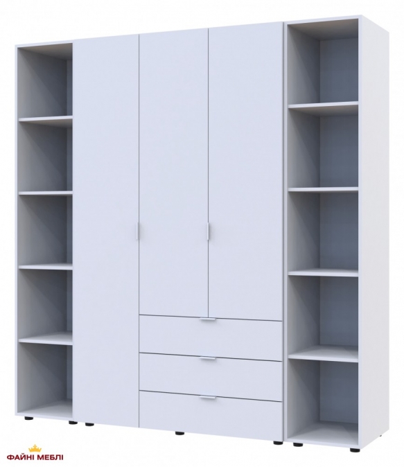 Шафа Дорос Гелар білий з 2 Етажерками 3-х дверна 192,6 см 4