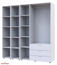 Шафа Дорос Гелар білий з 2 Етажерками 3-х дверна 192,6 см