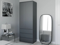 Шкаф Морели Т210 2 дверный антрацит с полками 80 см