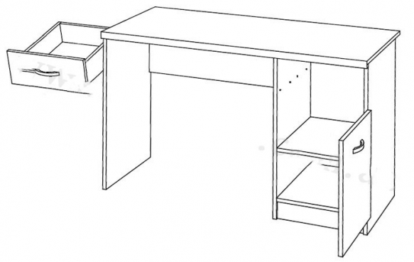 Стіл письмовий BIU 1D1S/120 Топ Мікс 2