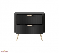 Тумба прикроватная 2S Черный/Золотые ножки Lante