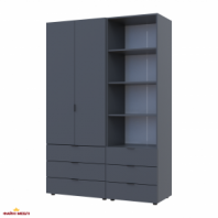 Шафа для одягу Дорос Гелар графіт 2-х дверна з пеналом 137,5 см