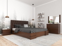 Ліжко дерев'яне ArborDrev Камелія ромб з підйомним механізмом та нішею для білизни Сосна / Бук