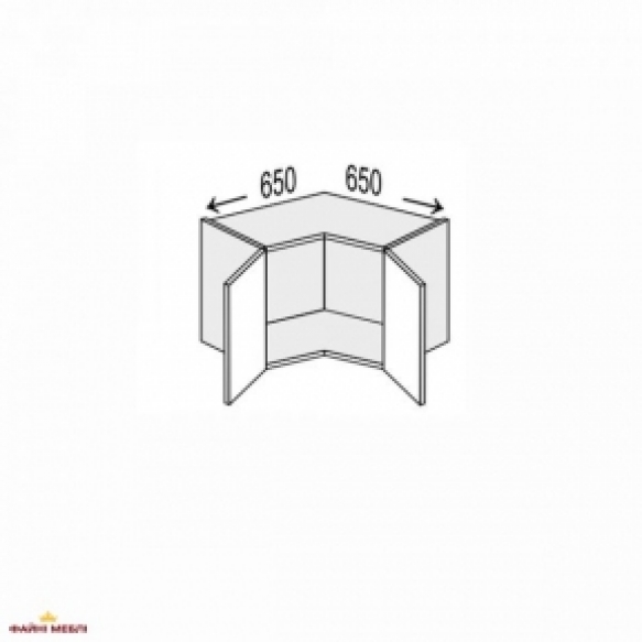 Секція верхня КутВ 90° 650х650/360 2дв Лео