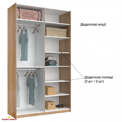 Шкаф-купе з зеркалом 1,5х2,4 Асти 12