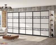 Шафа-купе 5,2м Модель-5 фарбований високий глянець шестидверна