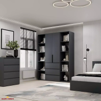 Шкаф распашной комбинированный двухдверный Art In Head №9 Light, ширина 160 см