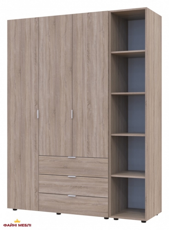 Шафа Дорос Гелар дуб сонома з Етажеркою 3-х дверна 154,4 см 2